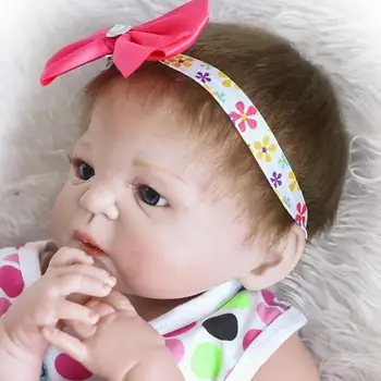 23 Inch Renăscut Baby Doll Realiste, Pline De Silicon Vinil Fata Corpului Nou-Nascuti Arata Adevarata Copii Cadou De Ziua De Nastere