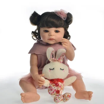 55cm Plin de Silicon Corpul Renăscut Păpușă Jucărie Pentru Fete Vinil Nou-născut Prințesă Copii Bebe Baie de Însoțire Jucărie Cadou de Ziua de nastere