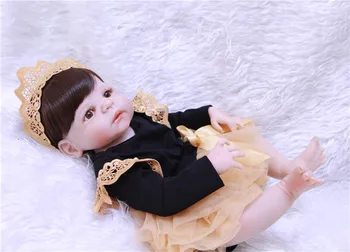 55cm Plin de Silicon Renăscut Păpușă Jucărie 22inch Nou-născut Prințesă Copii în Viață Papusa Cu Suzeta Fata Bonecas Cadou de Crăciun
