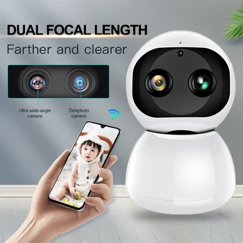 Camera Ip de securitate Cu Dual Zoom Lens, Wireless, Wi-fi, 1080p Viziune de Noapte, Apel Vocal, Ia, Smart Camera, Supraveghere Acasă