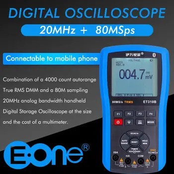 Factory Outlet ET310B Bluetooth domeniul de Aplicare Metru 80Msps 20MHz Osciloscop Portabil True RMS Multimetru Osciloscop Digital