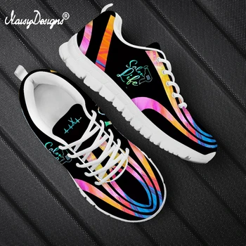 Noisydesigns Brand Design plin de culoare Coafor Viața de Imprimare Femei Air Mesh Sneaker Respirabil Casual Pantofi Plat Pentru Fete Adolescente
