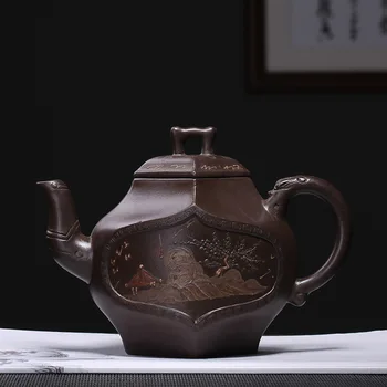 Oală vechi originale mea Violet noroi și manual Shao magnat Sifang Palatul lampa set de ceai cutie de cadou în loc de păr