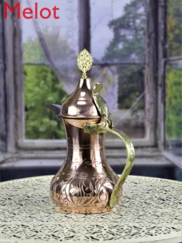 Trei dimensiuni diferite de Alep ceainice, Arab cupru creamer, sculptate de cupru ceainic, Mila cupru ibric de cafea