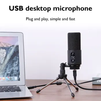 USB Microfon W110 Calculator Microfon cu Suport Trepied pentru un PC de Gaming Live Streaming de Înregistrare de Voce de Înregistrare de Voce