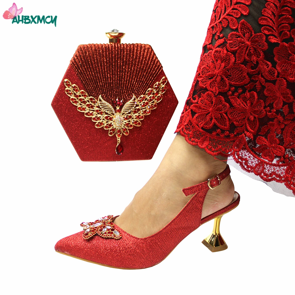 Disclose Navy Blossom Agrement confortabil tocuri nou design italian femei pantofi și geantă  stabilit în culoare roșie pantofi cu stralucind de cristal pompe / Pantofi  pentru femei \ Lotus-imobiliare.ro