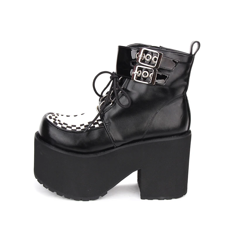 fashion unit Driving force Angelic amprenta stilul punk papuceii glezna lolita cizme negre din piele  platforma gotic pantofi mărimea 35-46 9710 / Cizme pentru femei \  Lotus-imobiliare.ro