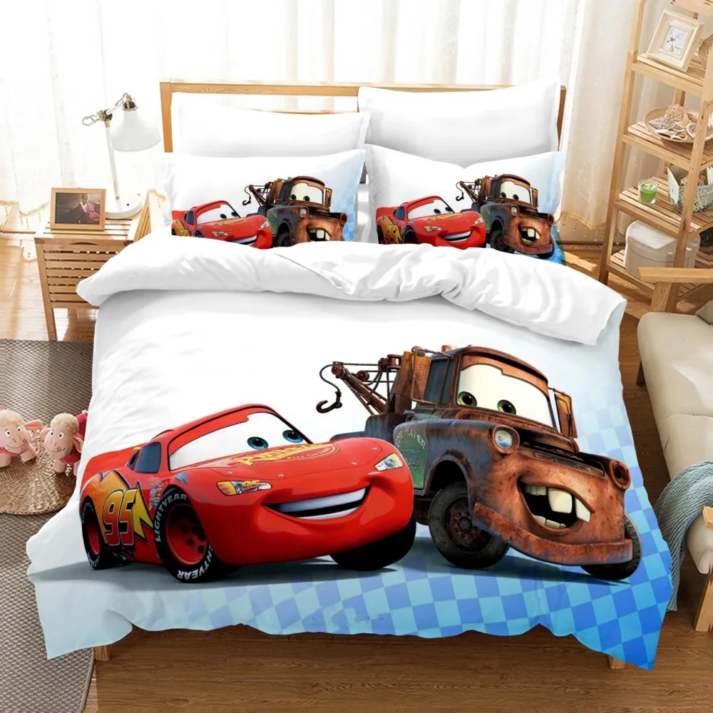 Curse fulger mcqueen cars set de lenjerie de pat queen-size în dormitor decor unic băieți plapuma fata de perna de pat copii / de pat \ Lotus-imobiliare.ro