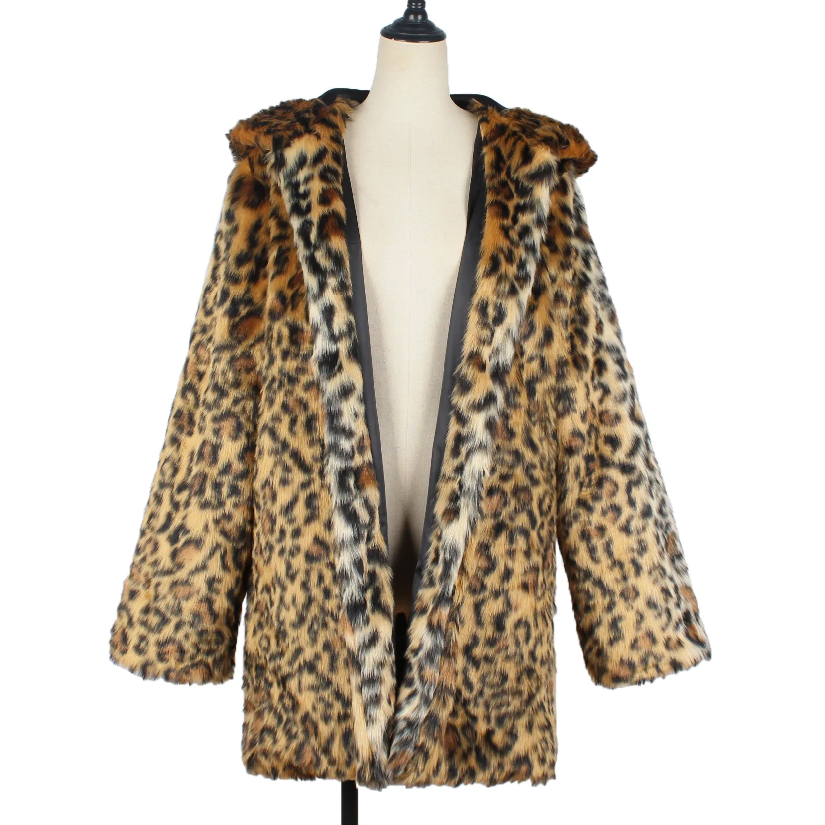 sesiune stâncă Maimuţă  F0310 noua moda haine de iarna plus size leopard culoare palton cu glugă  femei faux blana / Jachete & Coats \ Lotus-imobiliare.ro